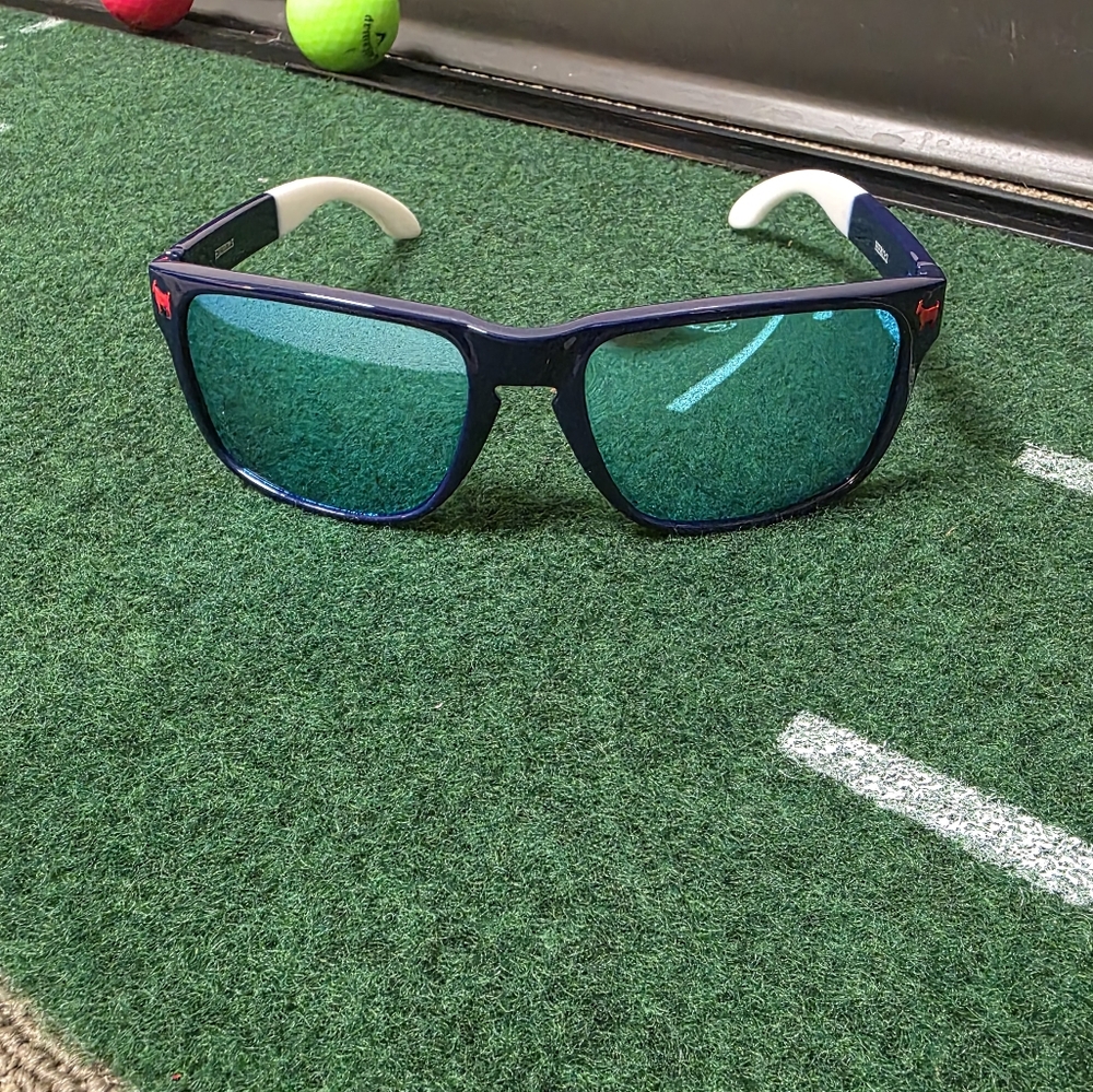 Goated Blue & White Sunglasses – Blue Mirrored Lenses | Stylish & Sporty
